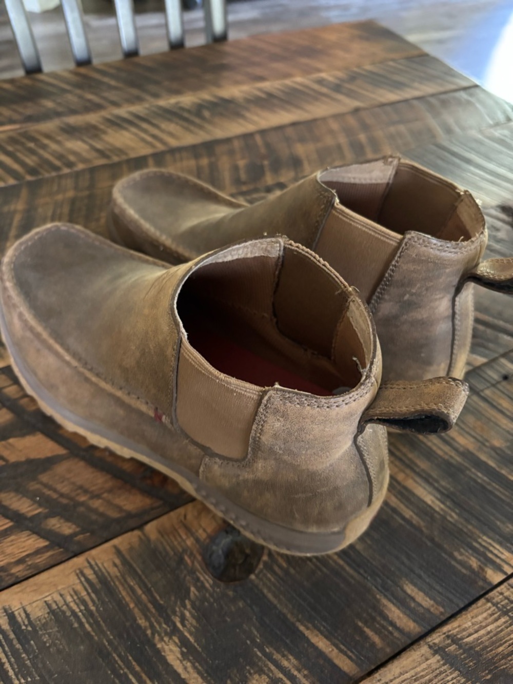 Men's Tan Suede Twisted X with Elastic Side Panels
